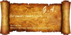 Gromen Ametiszt névjegykártya